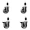 Service Caster 4'' Semi Steel Wheel Swivel 1-1/2'' Expanding Stem Caster Set 2 Brakes, 4PK SCC-EX20S414-SSS-2-PLB-2-112 - alternate 1